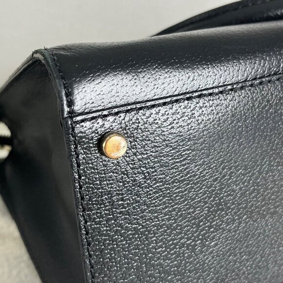 Kate Spade New York Wellesley Embossed Leather Satchel Purse Black Pink Interior - Picture 8 of 13